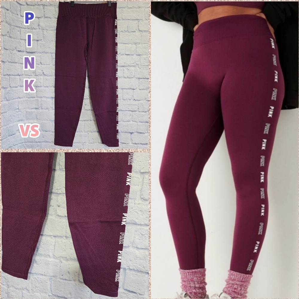 PINK Victoria's Secret Seamless Logo High Waist Full Length Legging Pants New
